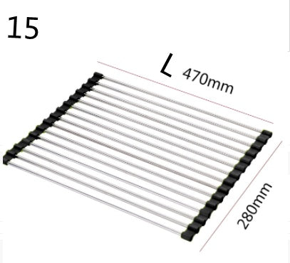 Folding Kitchen Drain Sink Rack Stainless Steel.