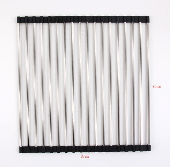 Folding Kitchen Drain Sink Rack Stainless Steel.