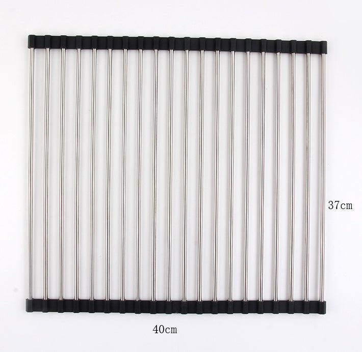Folding Kitchen Drain Sink Rack Stainless Steel.