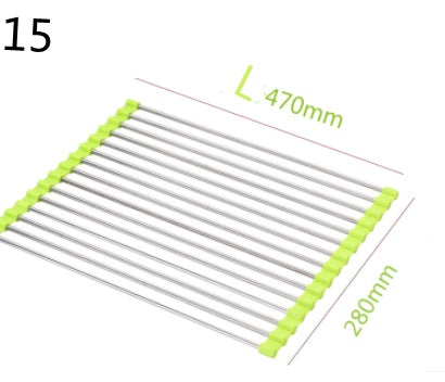 Folding Kitchen Drain Sink Rack Stainless Steel.