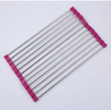 Folding Kitchen Drain Sink Rack Stainless Steel.