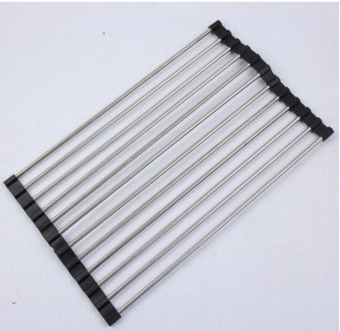 Folding Kitchen Drain Sink Rack Stainless Steel.