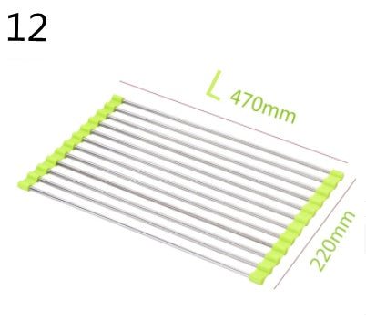 Folding Kitchen Drain Sink Rack Stainless Steel.