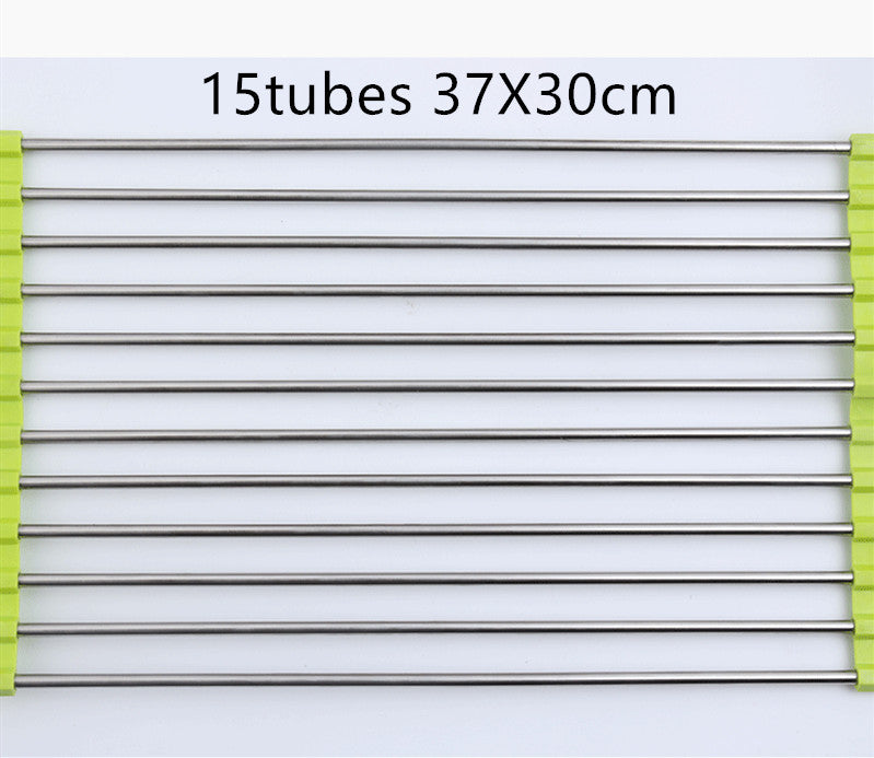 Folding Kitchen Drain Sink Rack Stainless Steel.