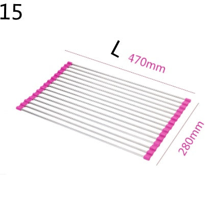Folding Kitchen Drain Sink Rack Stainless Steel.