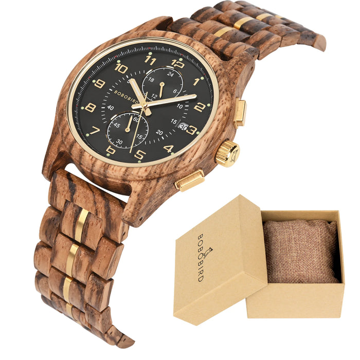 BOBO BIRD Wooden Quartz Watch.