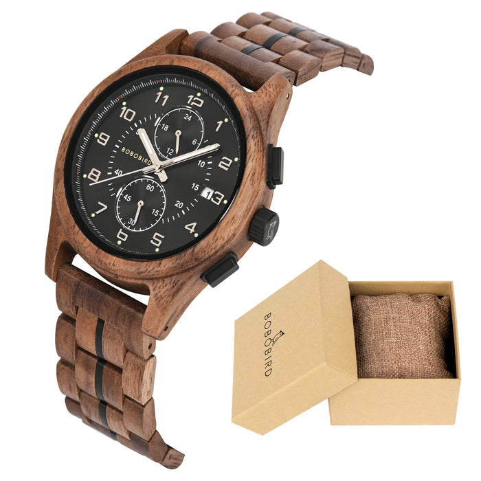 BOBO BIRD Wooden Quartz Watch.
