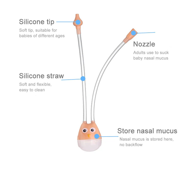 Anti-Backflow Baby Nasal Aspirator – BPA-Free Silicone Mucus Sucker
