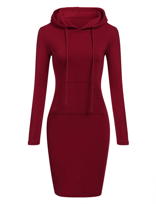 Ladies Casual Hooded Dress Comfortable Sweatshirt