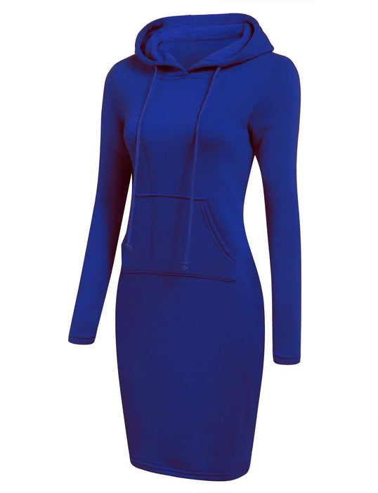 Ladies Casual Hooded Dress Comfortable Sweatshirt