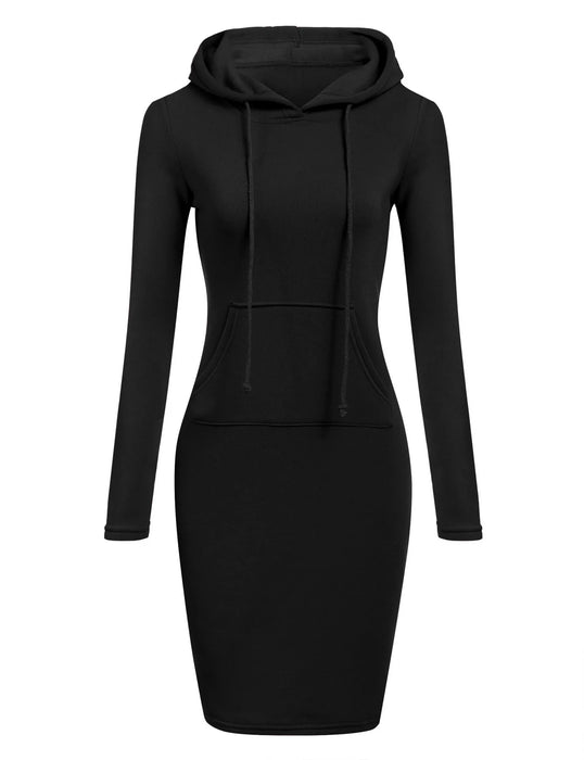 Ladies Casual Hooded Dress Comfortable Sweatshirt