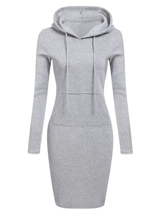 Ladies Casual Hooded Dress Comfortable Sweatshirt