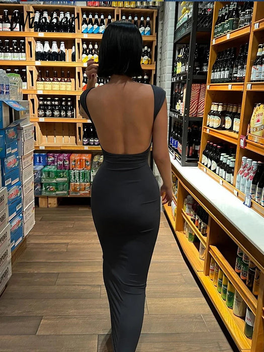 Women Elegant Stretch Bodycon Long Dress