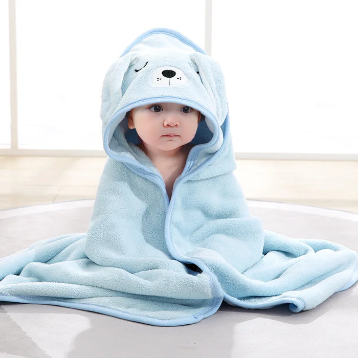 Newborn Super Soft Hooded Baby Bath Towel Blanket