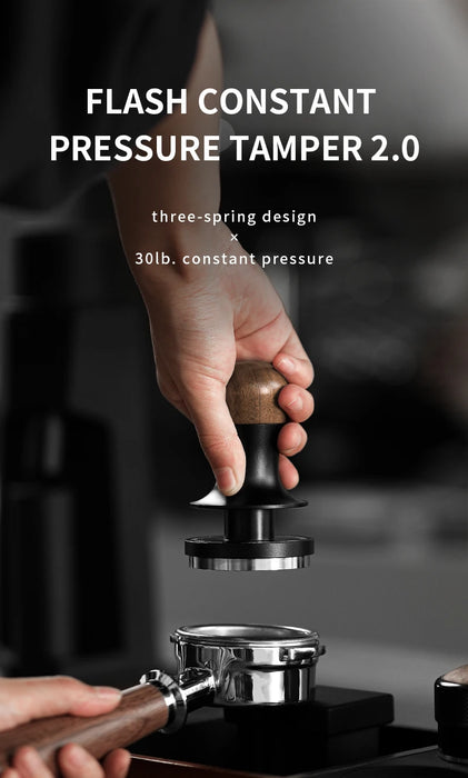 MHW-3BOMBER 30lb Calibrated Espresso Tamper (51/53/58mm) Spring-Loaded Leveler.