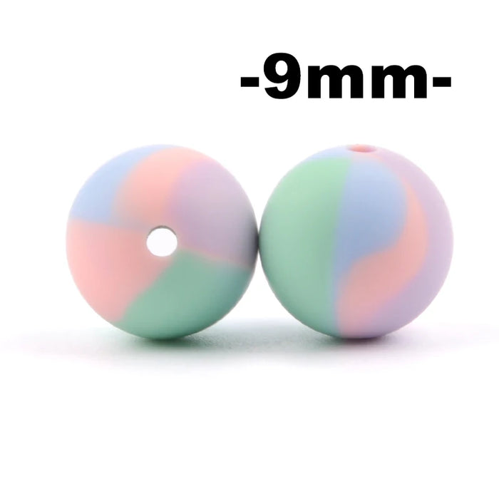 LOFCA 100pcs Premium 9mm Silicone Teething Beads – BPA-Free Food Grade DIY Beads