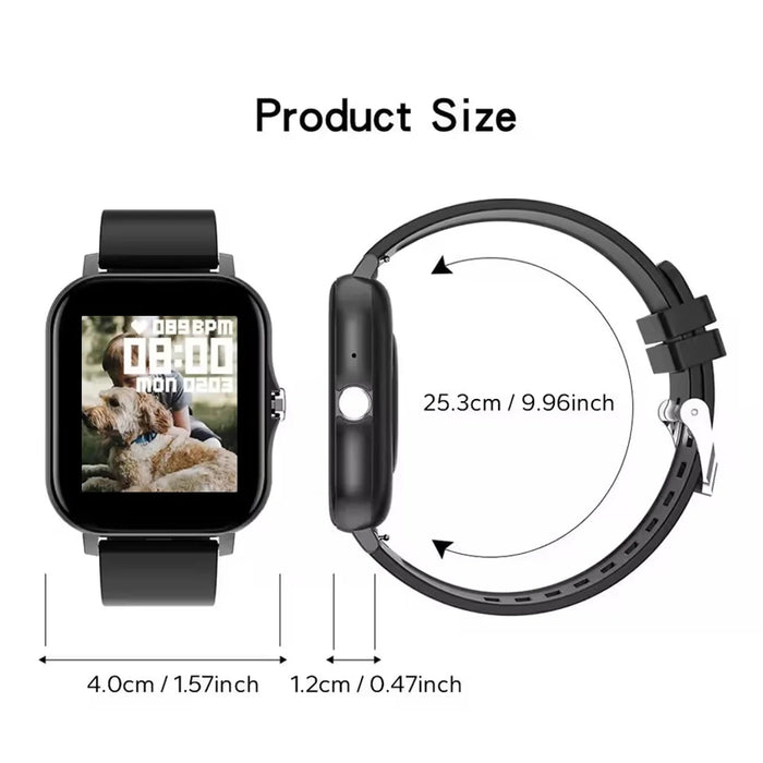 Unisex Smartwatch with Blood Oxygen & Pressure
