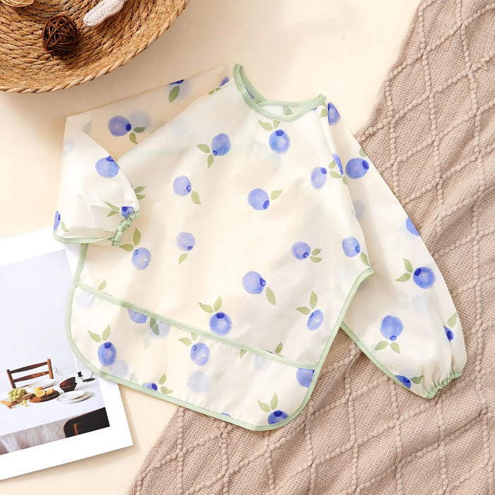Elinfant Washable Long Sleeve Bib: Waterproof Feeding Coverall