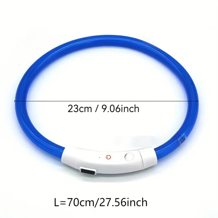 USB Rechargeable Fiber Optic Collar Pet Dog LED Light Collar Luminous Anti-Lost Dog Collar USB Rechargeable Dog Necklace Collar