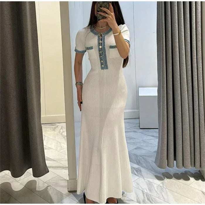 Elegant O-Neck Commuter Bodycon Dress
