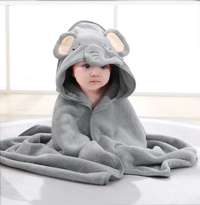 Newborn Super Soft Hooded Baby Bath Towel Blanket