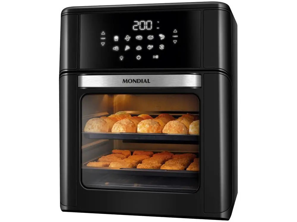 Electric Fryer without Oil/Air Fryer Mondial Oven (AFON-12L-FB Black 12L - 220V)