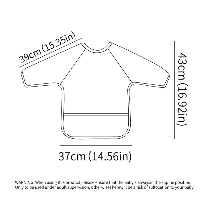Elinfant Washable Long Sleeve Bib: Waterproof Feeding Coverall