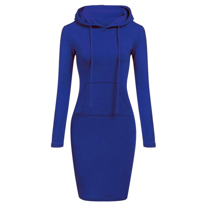 Ladies Casual Hooded Dress Comfortable Sweatshirt