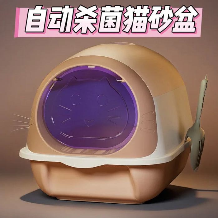 Extra Large Automatic Cat Litter Box UV Sterilization Deodorant Fully Enclosed Anti-Splash Internet Celebrity Cat Toilet for Cat