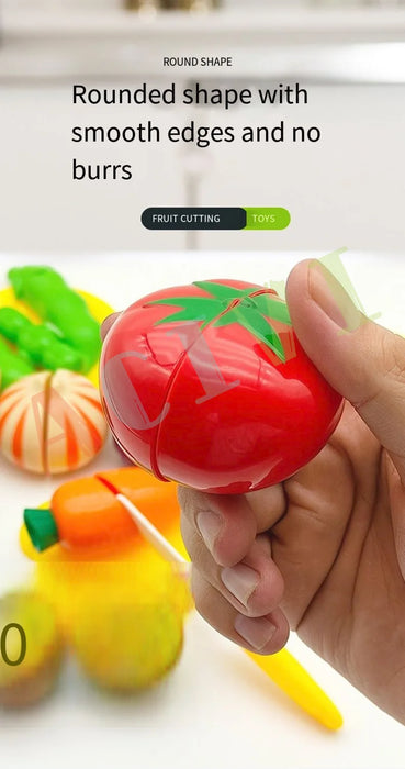 Kid Pretend Play Kitchen Fun Cutting Fruits and Vegetables Food Play.