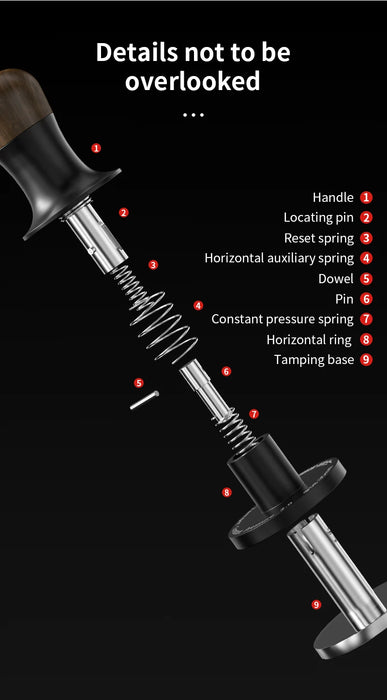 MHW-3BOMBER 30lb Calibrated Espresso Tamper (51/53/58mm) Spring-Loaded Leveler.