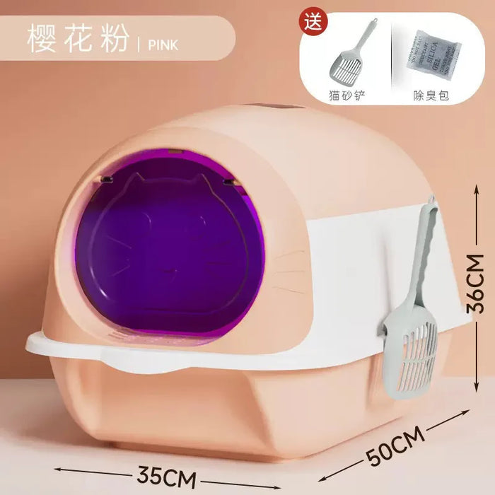 Extra Large Automatic Cat Litter Box UV Sterilization Deodorant Fully Enclosed Anti-Splash Internet Celebrity Cat Toilet for Cat