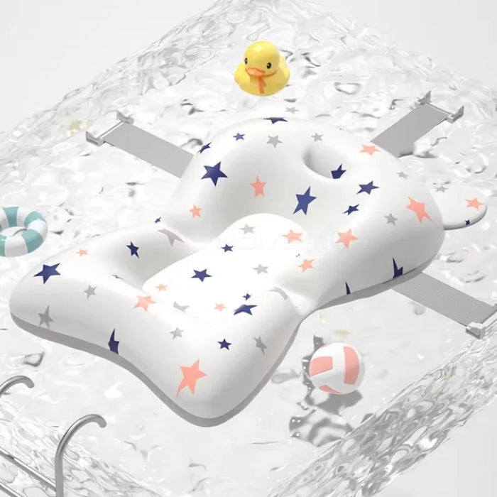 Adjustable Floating Baby Bath Support Pad – Ergonomic Newborn Safety Bather