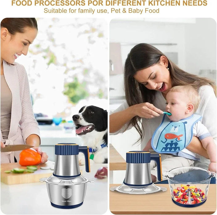 5L Electric Meat Grinder & Vegetable Chopper – 304 Stainless Steel Food Processor.