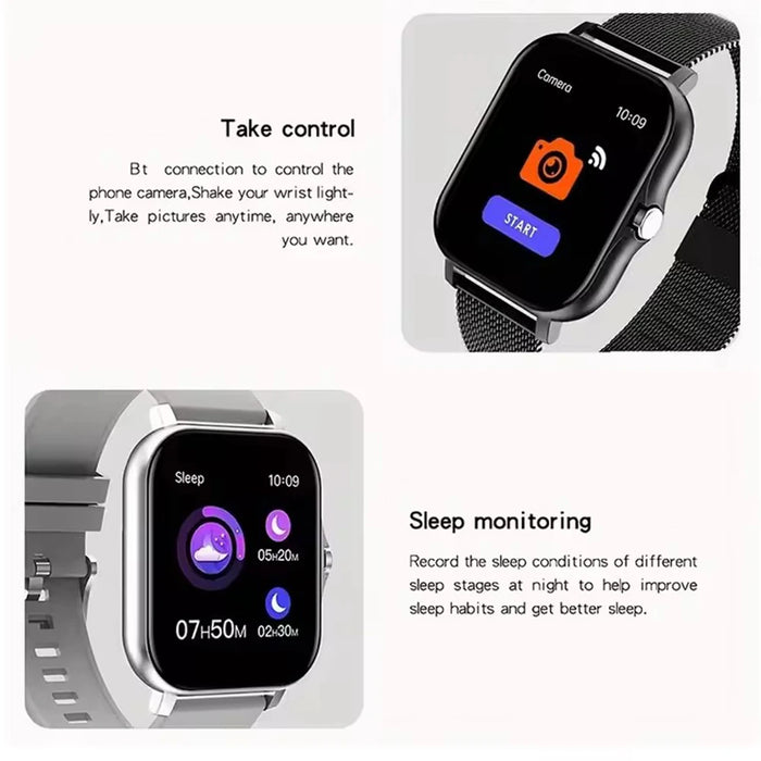 Unisex Smartwatch with Blood Oxygen & Pressure
