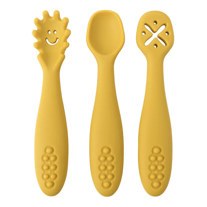 3-Piece Silicone Baby Training & Weaning Spoon Set