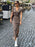 Solid Fashion Turn-Down Collar Midi/Maxi Dress