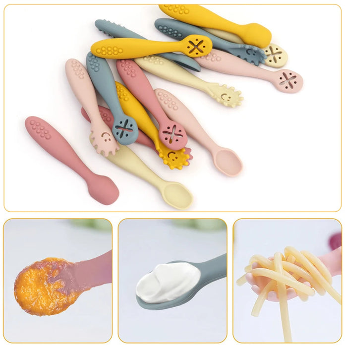 3-Piece Silicone Baby Training & Weaning Spoon Set