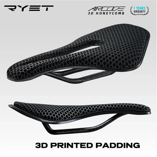 RYET 3D Printed Carbon Fiber Bike Saddle – Ultralight, Comfortable & Breathable