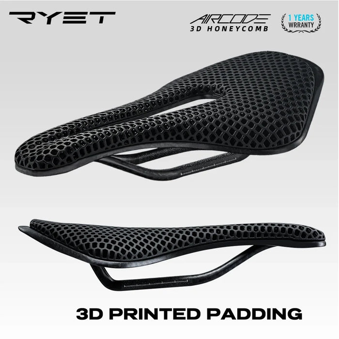 RYET 3D Printed Carbon Fiber Bike Saddle – Ultralight, Comfortable & Breathable