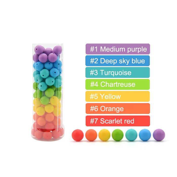 LOFCA 100pcs Premium 9mm Silicone Teething Beads – BPA-Free Food Grade DIY Beads