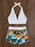High-Waist Printed Halter Bikini Set
