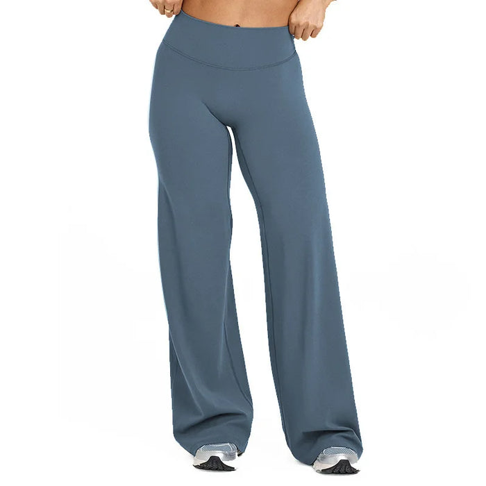 NCLAGEN SoftMotion Straight Leg Bottoms Women's Mid-Waist Yoga Pants GYM Leggings Naked Feel Pilates Running Sports Trousers