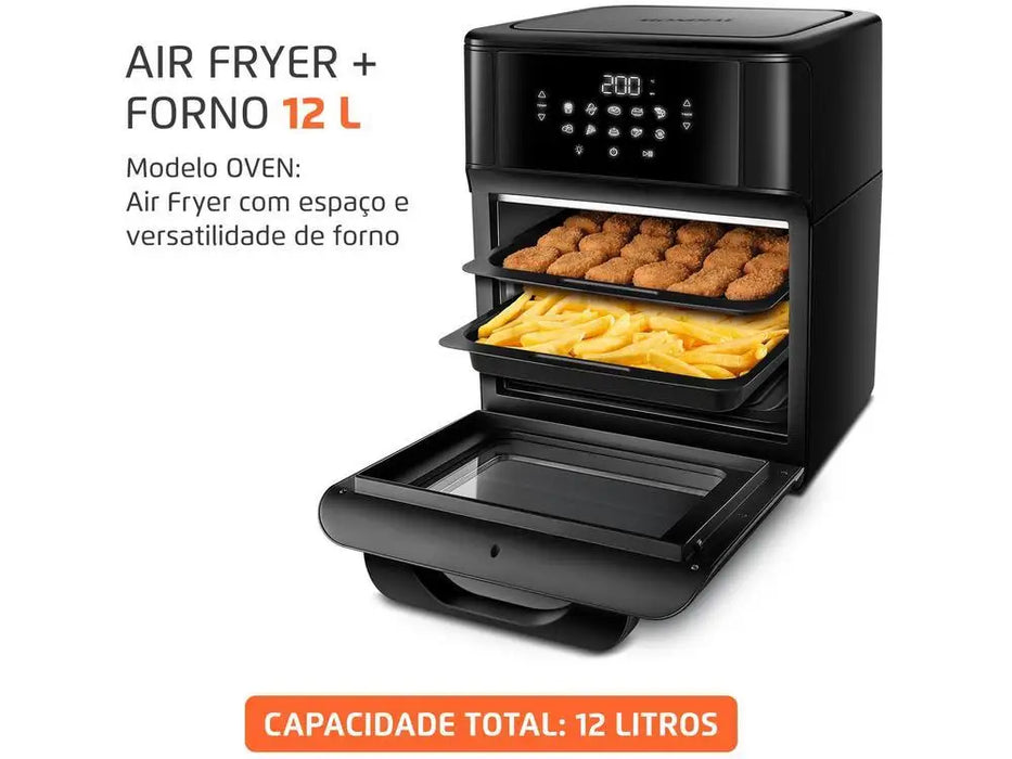 Electric Fryer without Oil/Air Fryer Mondial Oven (AFON-12L-FB Black 12L - 220V)