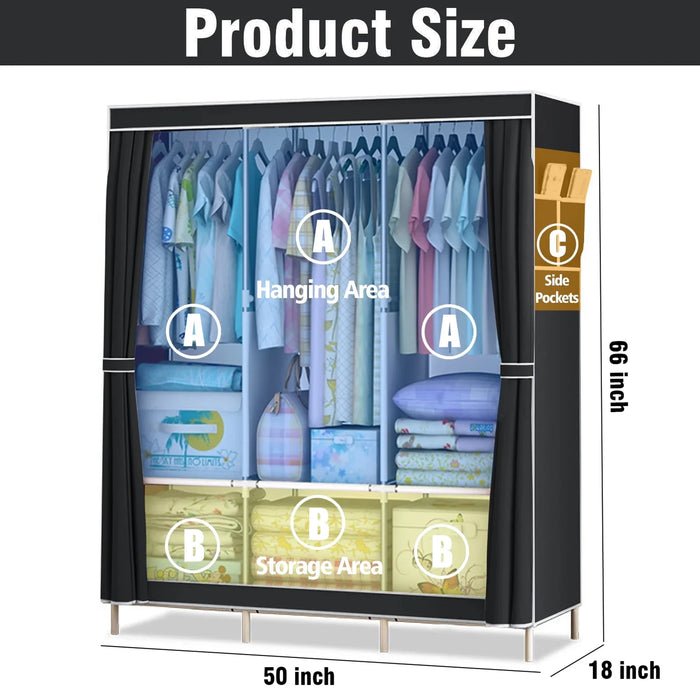 Portable Closet &amp; Wardrobe Organizer Rack.