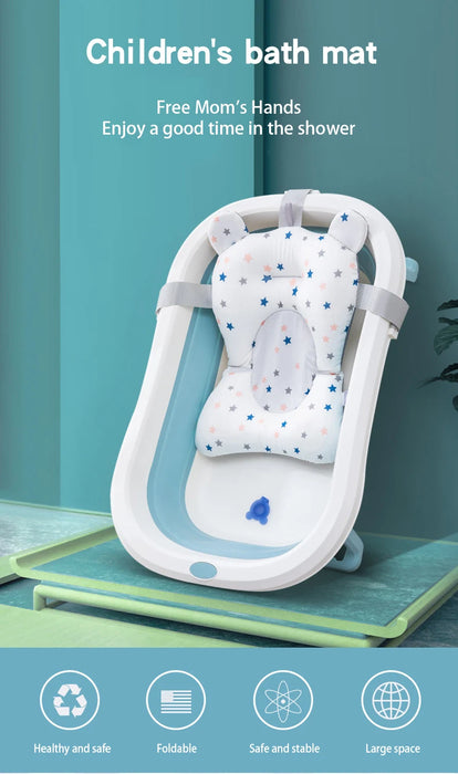 Adjustable Floating Baby Bath Support Pad – Ergonomic Newborn Safety Bather