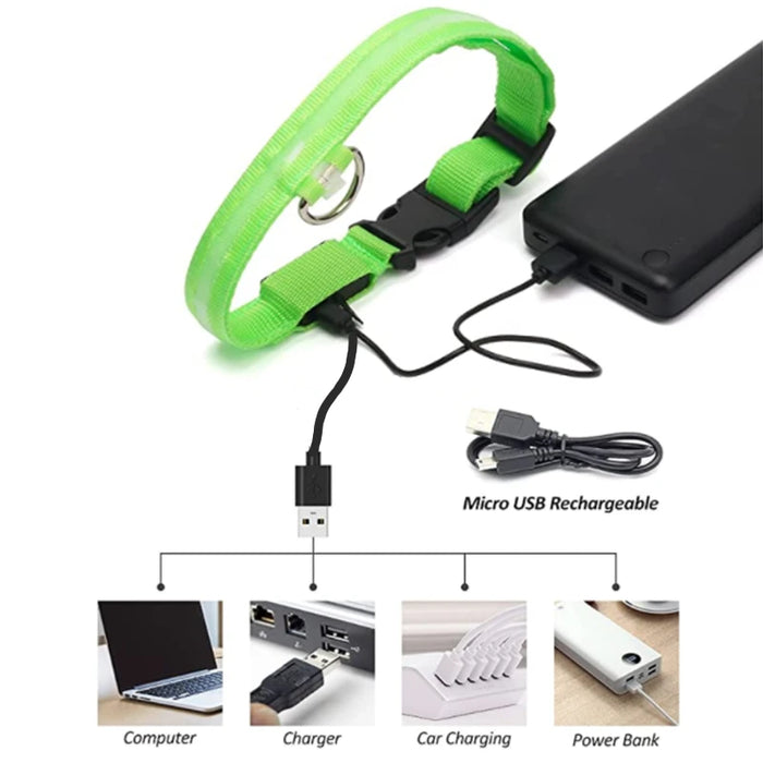 3 Modes Dog/Cat Luminous Charge Collar Led