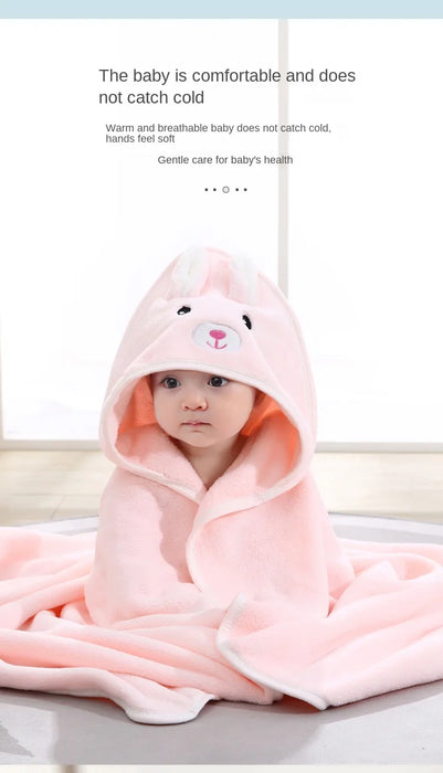 Newborn Super Soft Hooded Baby Bath Towel Blanket