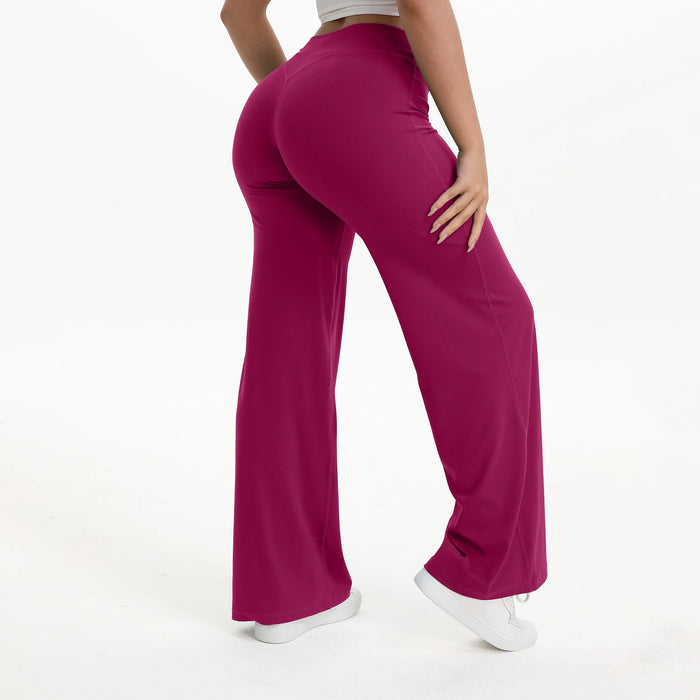 NCLAGEN SoftMotion Straight Leg Bottoms Women's Mid-Waist Yoga Pants GYM Leggings Naked Feel Pilates Running Sports Trousers