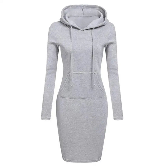 Ladies Casual Hooded Dress Comfortable Sweatshirt
